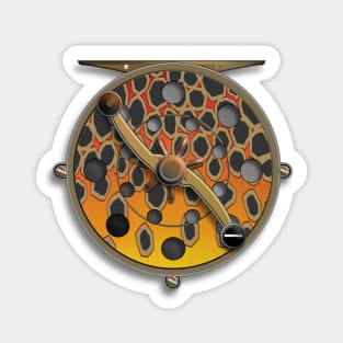 Brown Gold Trout Reel Sticker